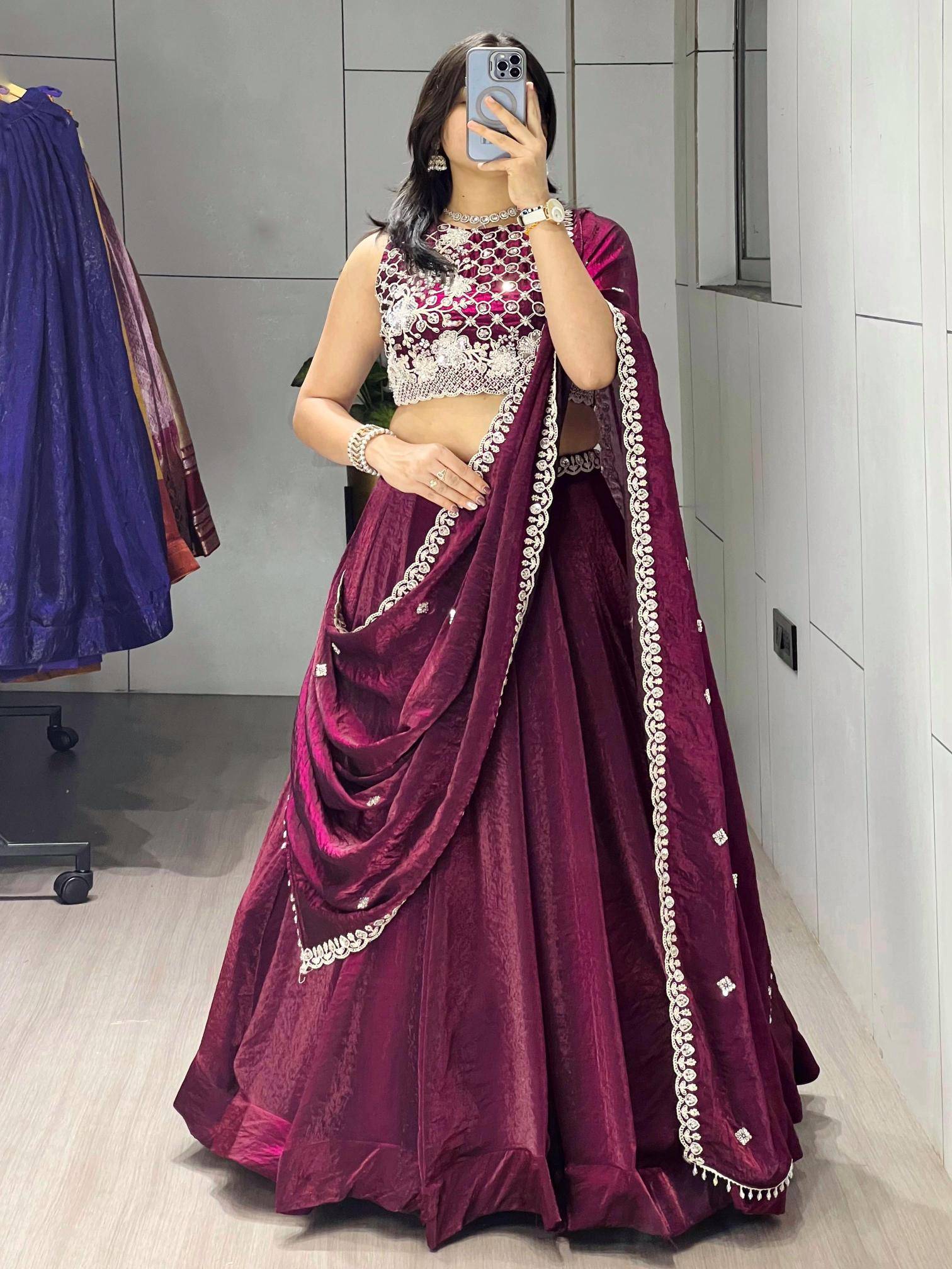 GRTN8 125 BERRYWINE Fendy Budget Lehenga Choli in Delhi